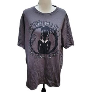 On Wednesday's We Wear Black Unisex Size XL Wednesday Adam's Family Tee